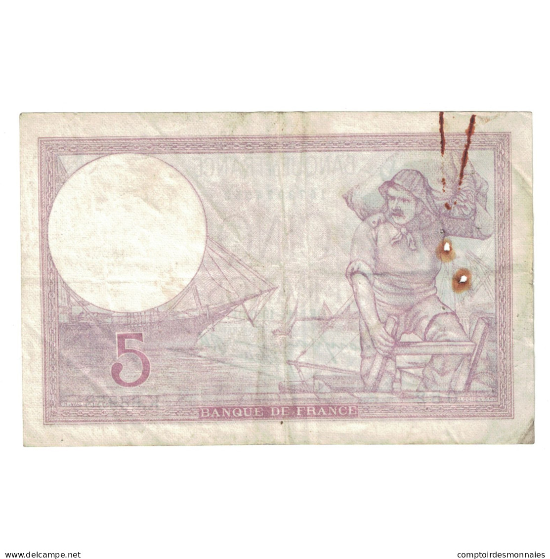 France, 5 Francs, Violet, 1940, 1940-12-05, TB, Fayette:04.16, KM:83 - 5 F 1917-1940 ''Violet''