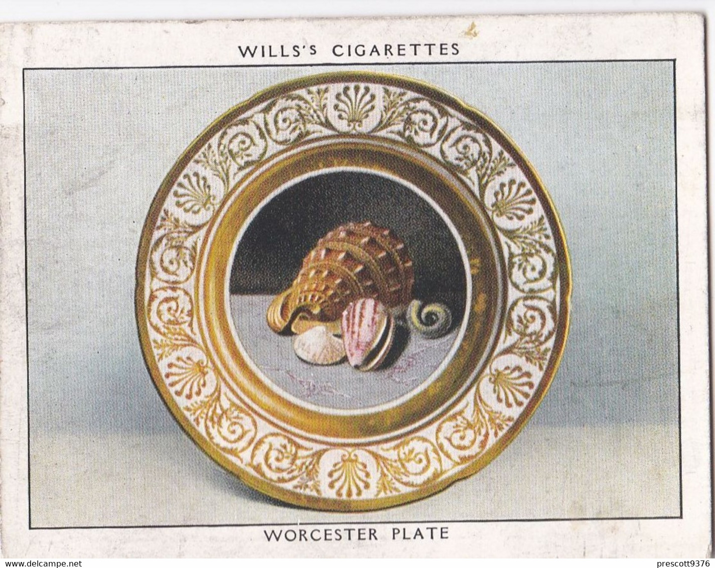 Old Pottery & Porcelain 1934, Wills Cigarettes, Large Size 6x8cm, 16 Worcester Plate, Antiques - Wills