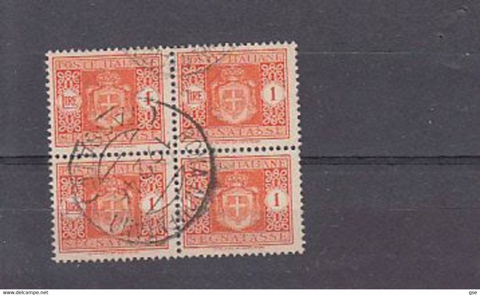 ITALIA  1945 - Sassone  02°  (blocco Di 4) - Annullo Originale  -segnatasse = - Portomarken