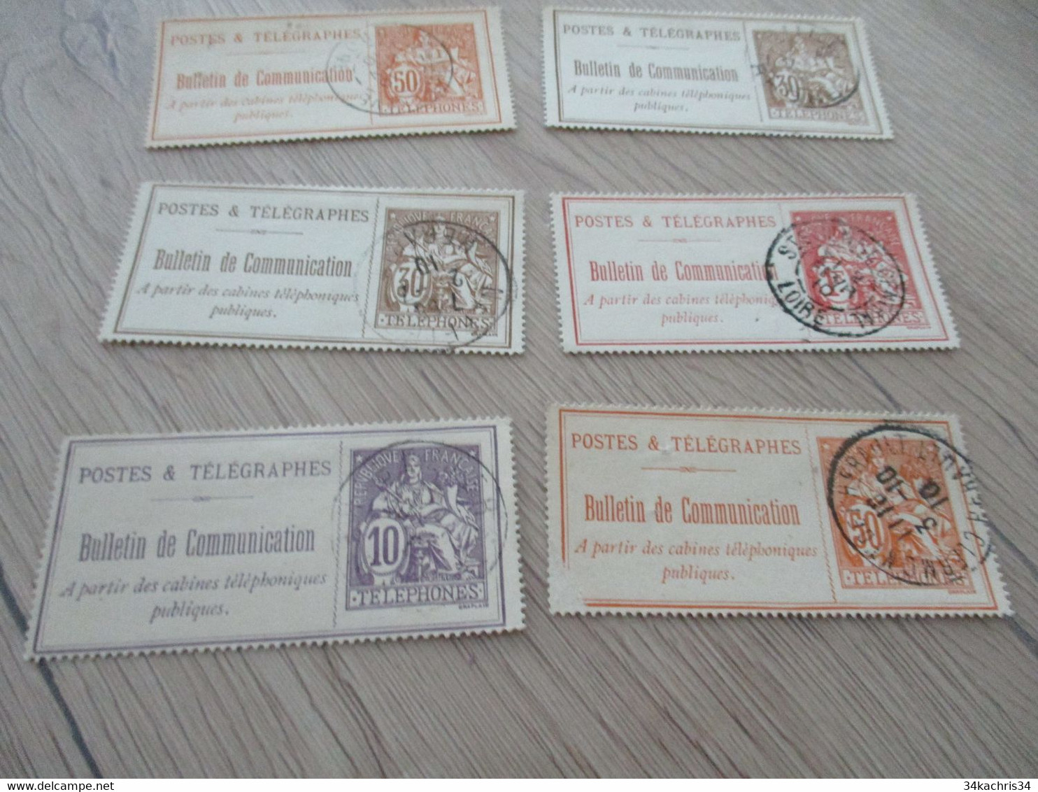 X8 Timbres France Postes Et Télégraphes - Telegraaf-en Telefoonzegels