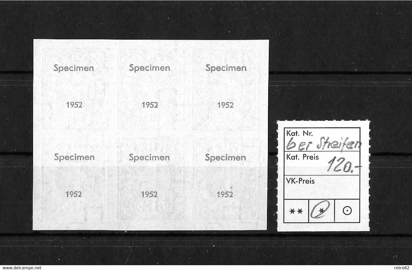 1952 TELEGRAPHENMARKEN → Gedenkblatt "Hundert Jahre Elektr. Nachrichtenwesen"    ►breitrandiger 6er Streifen (*)◄ - Télégraphe