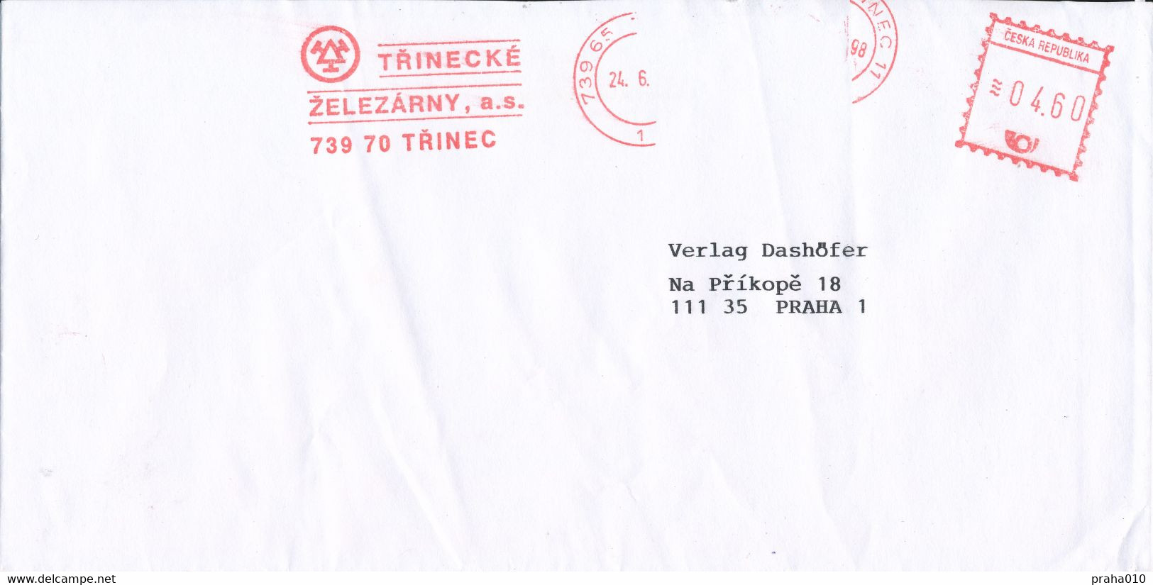 F0254 - Czech Rep. (1998) 739 65 Trinec 11: TRINECKE ZELEZARNY Ltd. (ironworks). - Altri & Non Classificati