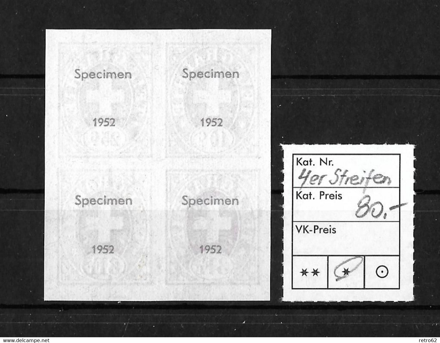 1952 TELEGRAPHENMARKEN → Gedenkblatt "Hundert Jahre Elektr. Nachrichtenwesen"    ►breitrandiger 4er Streifen (*)◄ - Telegraafzegels