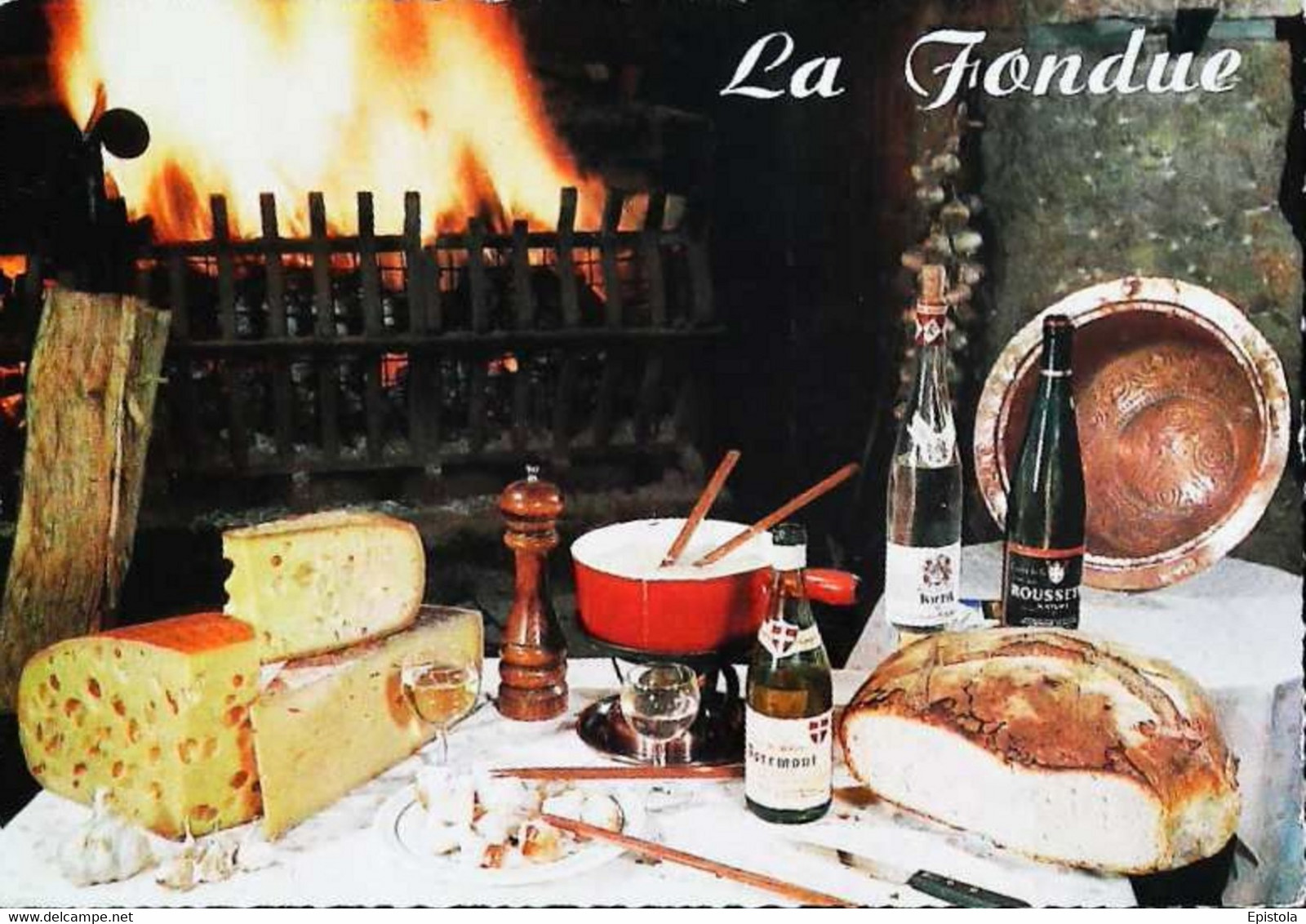 ► CPSM  Recette La Fondue Savoyarde Pain Ail Aulx Vin - Recettes (cuisine)