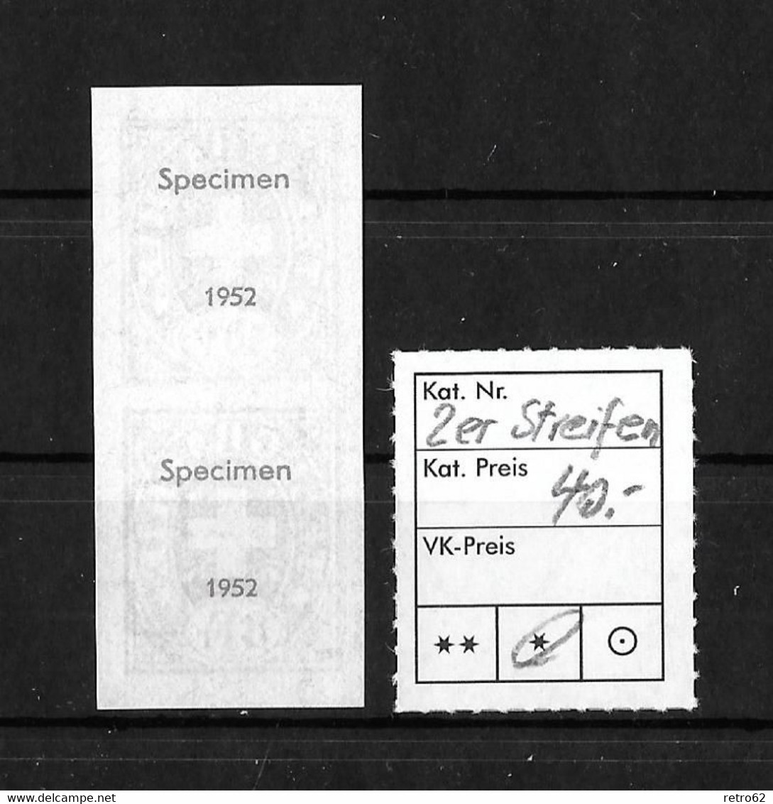 1952 TELEGRAPHENMARKEN → Gedenkblatt "Hundert Jahre Elektr. Nachrichtenwesen"    ►breitrandiger 2er Streifen (*)◄ - Télégraphe