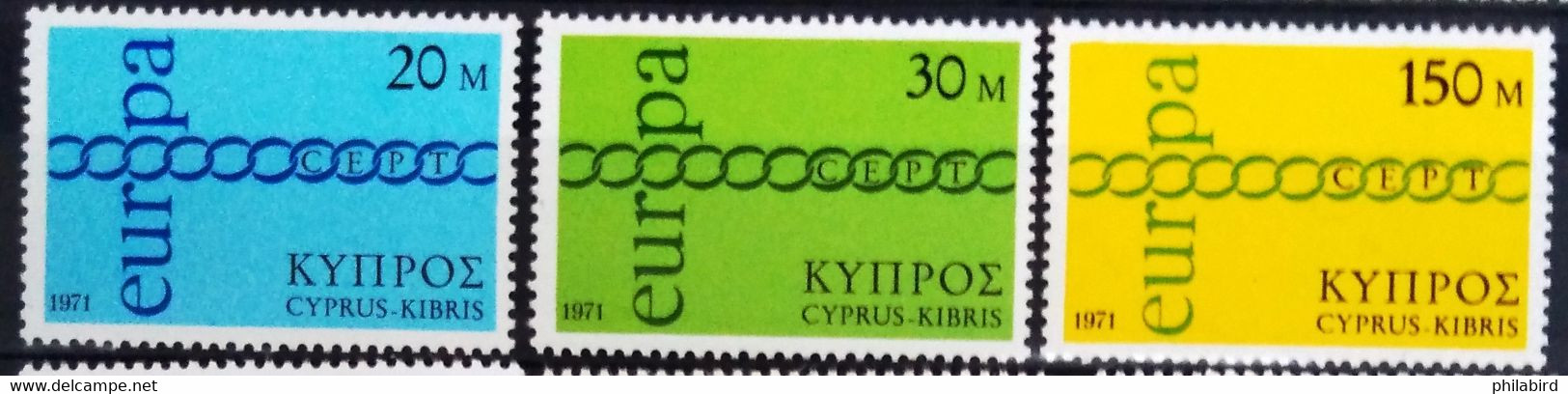 EUROPA 1971 - CHYPRE                    N° 351/353                       NEUF* - 1971