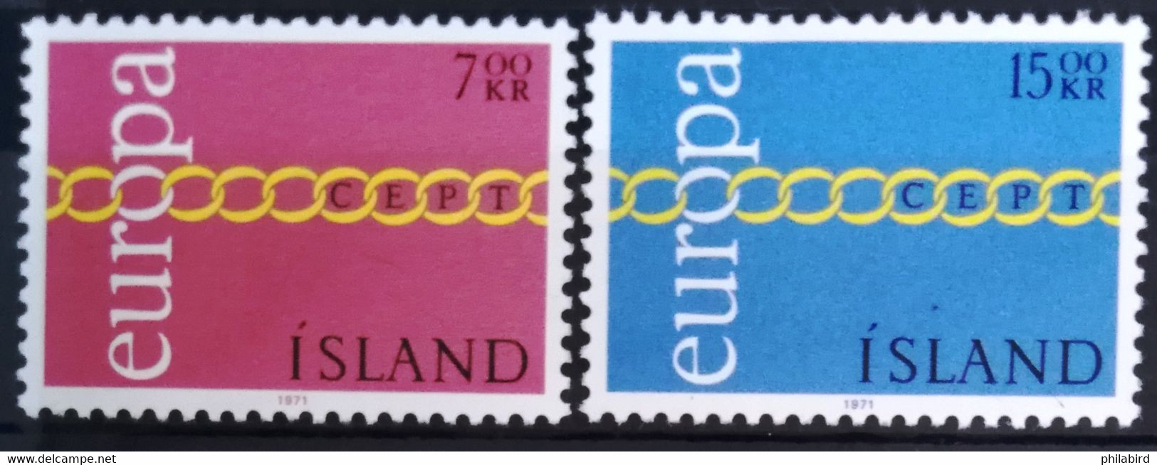 EUROPA 1971 - ISLANDE                    N° 404/405                       NEUF* - 1971