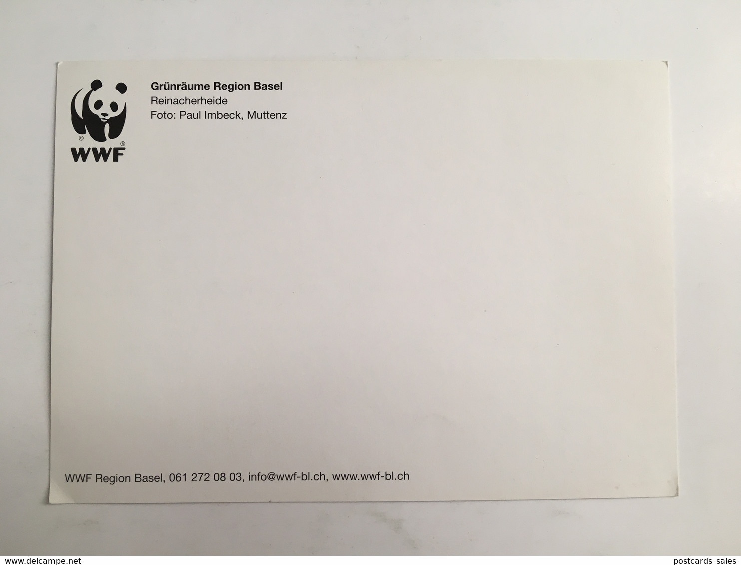 Besel Basle Grunraume Region Reinacherheide WWF Card Panda Bear - Reinach