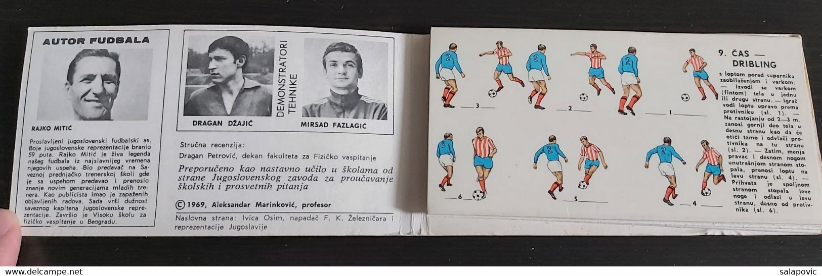 KINOGRAM NOGOMET RAJKO MITIC DRAGAN DZAJIC MIRSAD FAZLAGIC - SLIDE SHOW BOOK, TRAINING FOR FOOTBALL, YUGOSLAVIA 1969 - Books