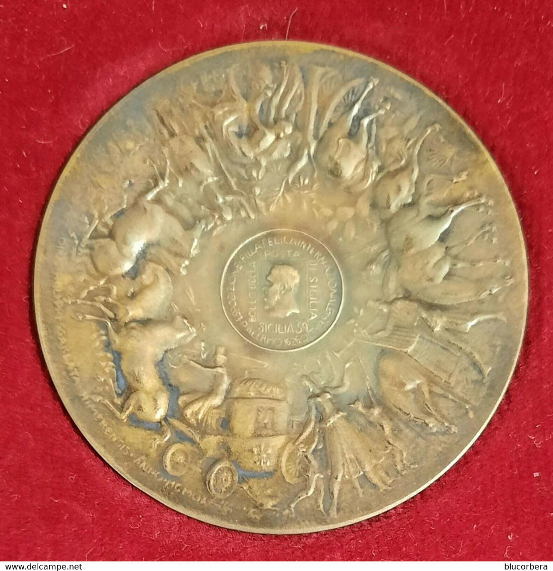 N. 2 MEDAGLIE 1959 ESPOSIZIONE FILATELICA DI PALERMO BRONZO E ARGENTO IN CONTENITORI. - Firma's