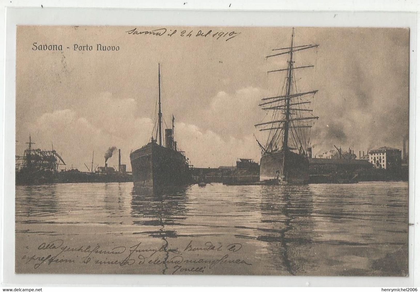 Italie Italia Italy - Savona Porto Nuovo Bateau Grand Voilier 1910 Port - Savona