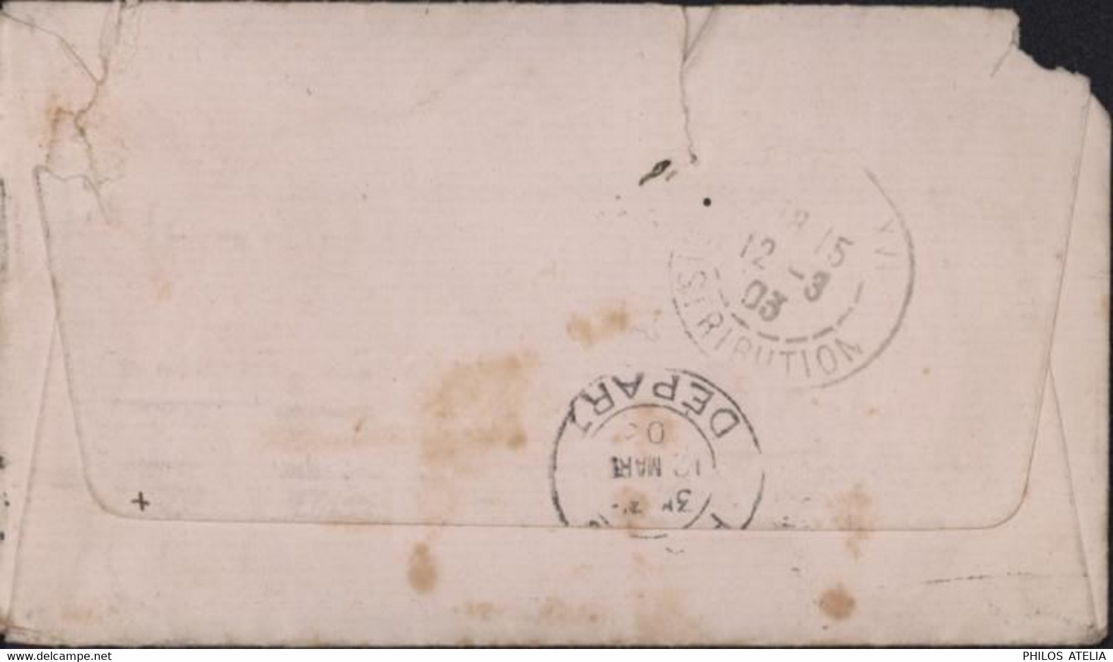 Cuba YT 145 Paquebot Umbria CAD Cruces Feb 27 9AM 1903 Arrivée Paris - Lettres & Documents