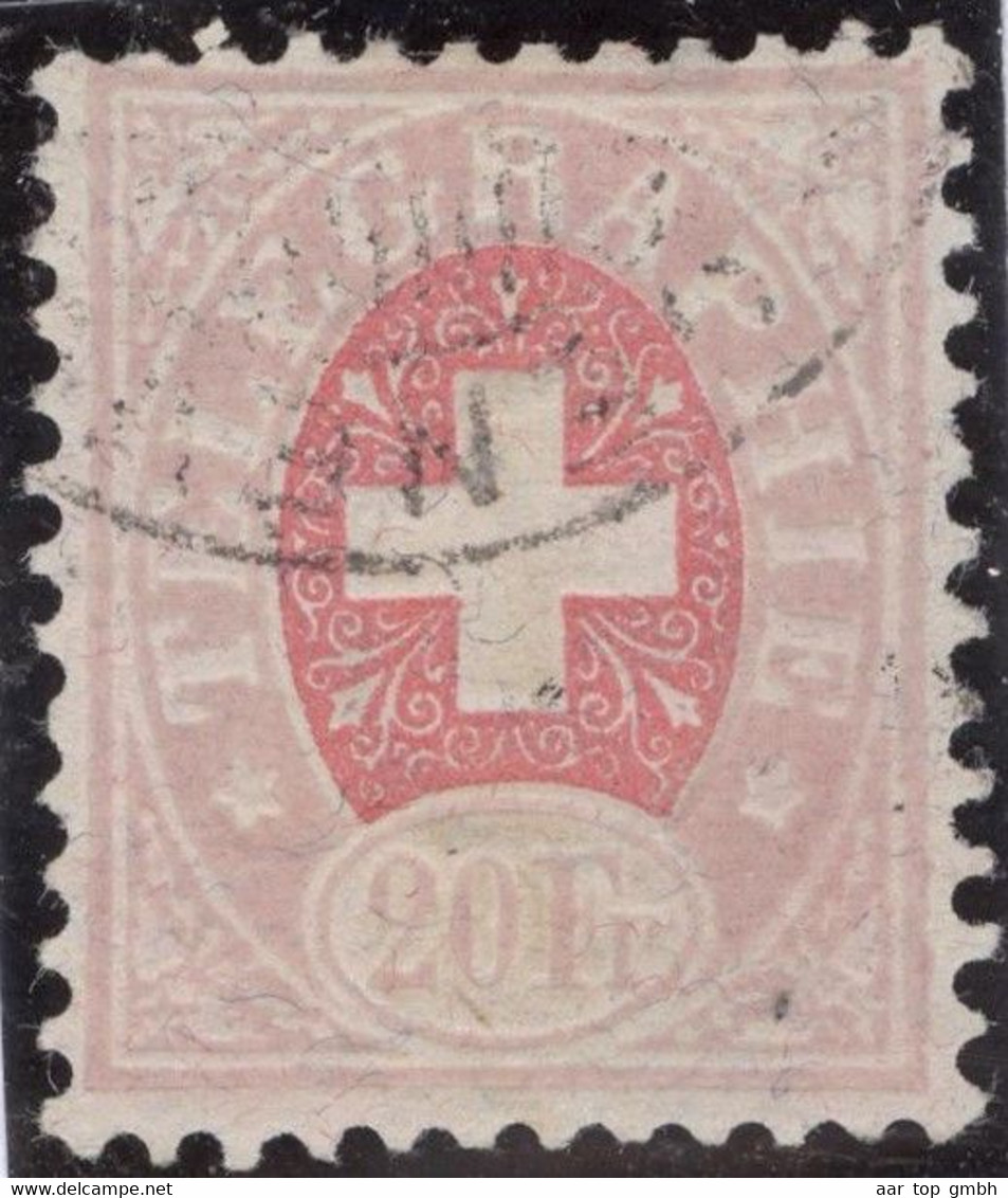 Schweiz Telegraphen Marke ZU#19 20Fr. Gestempelt - Telegraafzegels