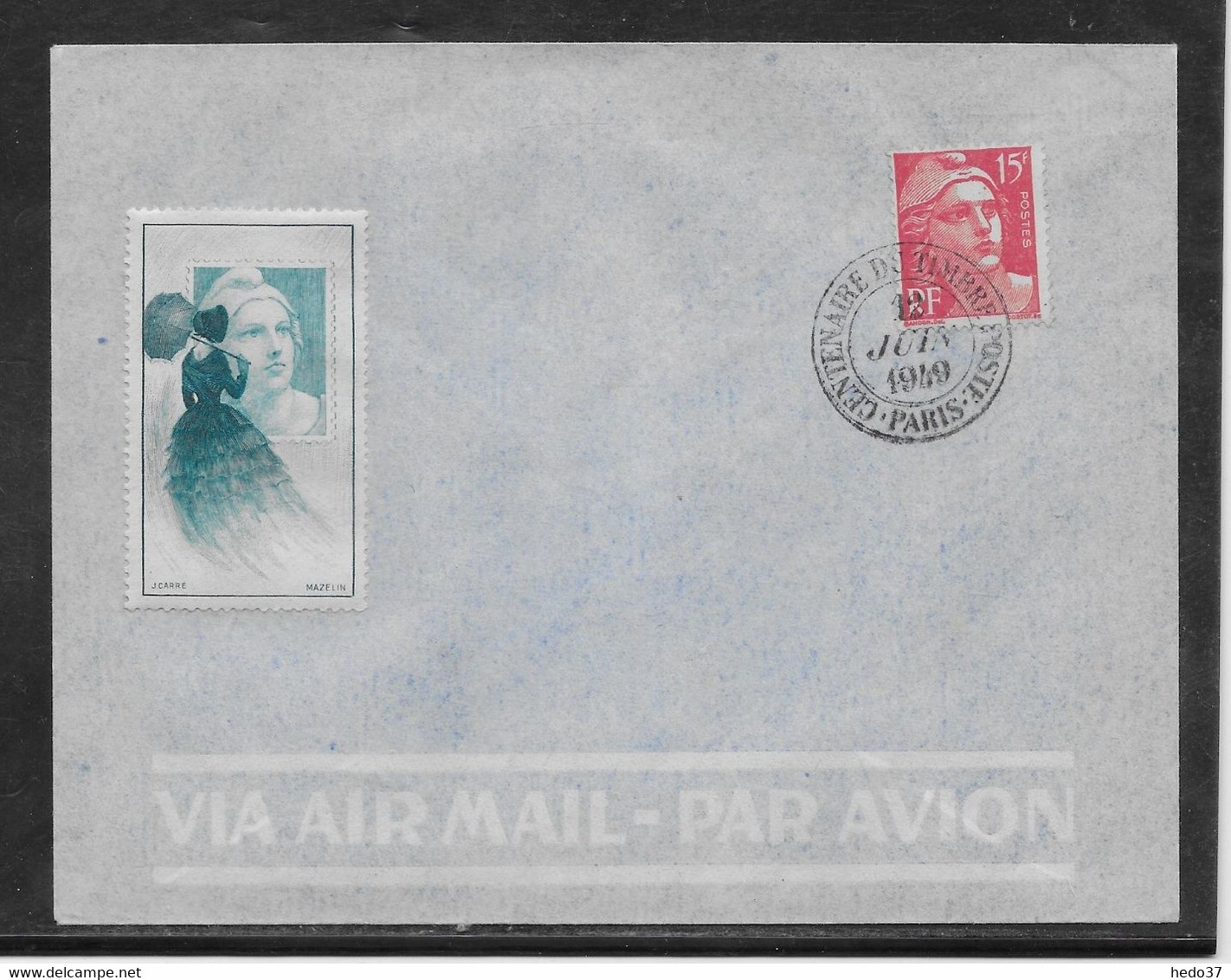 France - Vignette - Type Gandon Sur Lettre - TB - Briefmarkenmessen