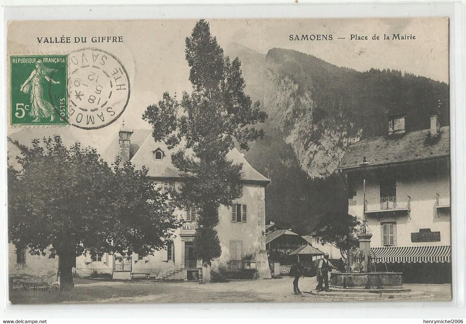 74 Haute Savoie Samoens Place De La Mairie Vallée Du Giffre 1912 - Samoëns