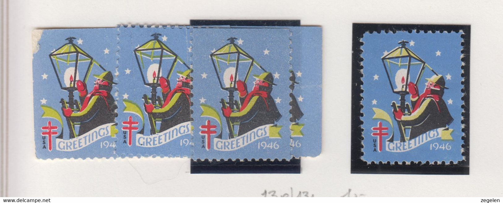 Verenigde Staten Kerstvignetten Scott-cat. Jaar 1946 CS40 WX 1130/131 Verschillende Tandingen - Zonder Classificatie