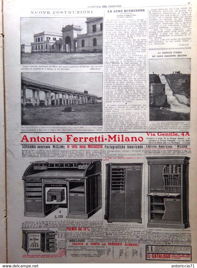 La Domenica Del Corriere 25 Aprile 1915 WW1 Benelli Francia Carpazi Saluzzo Bari - Guerre 1914-18