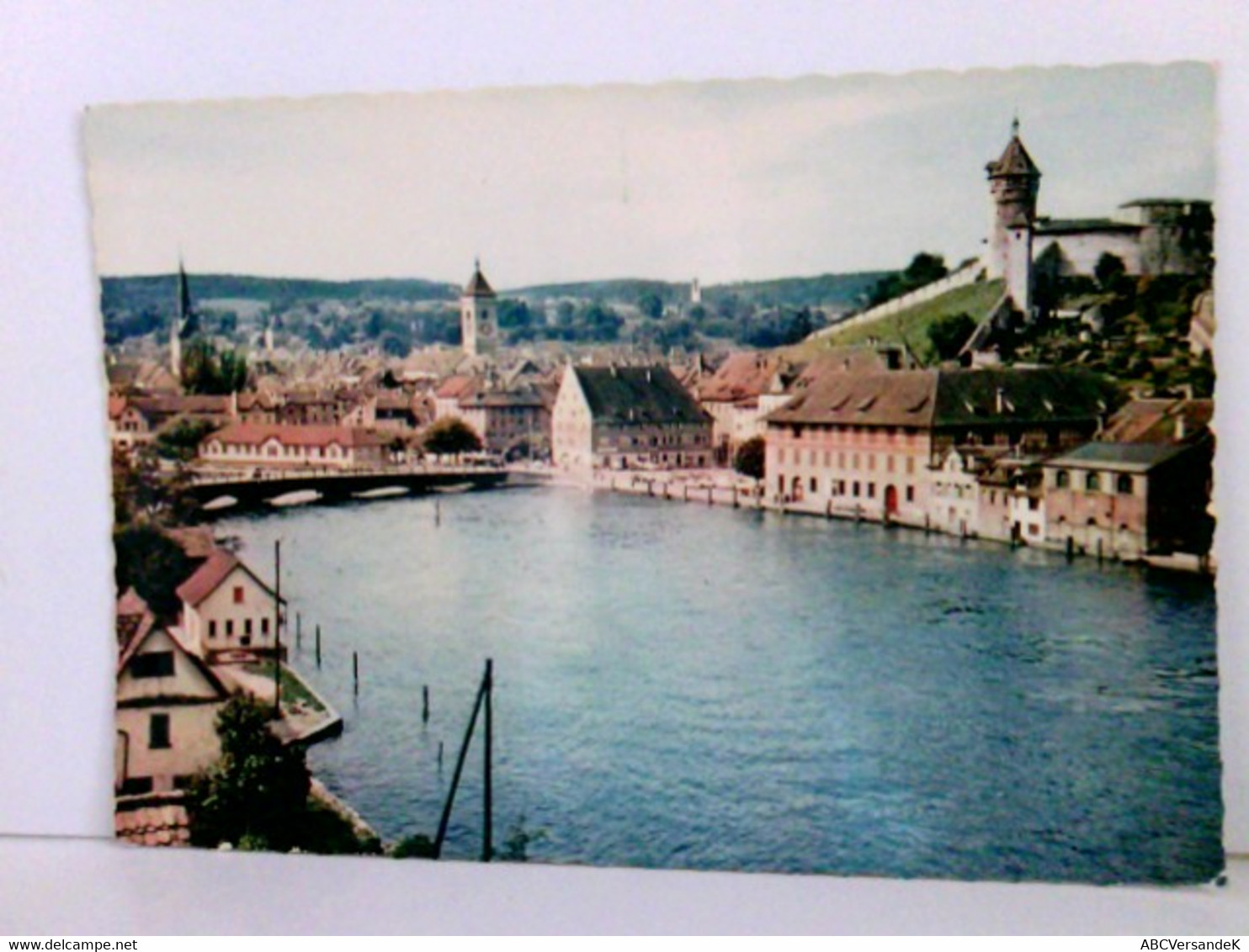 AK Schaffhausen. Ortsansicht, Rhein, Kirchen, Brücke, Panoramablick, Mit Stempel EGE Kiosk Schifflände - Hausen Am Albis 