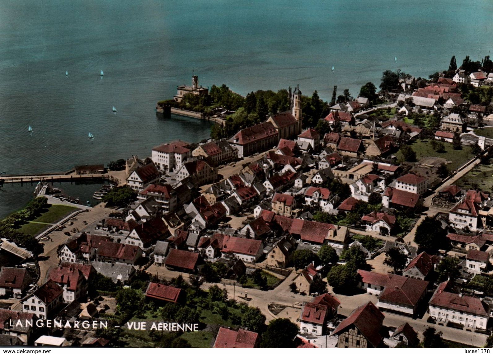 ALLEMAGNE : LANGENARGEN - Vue Aérienne / CIRC 1963 - Langenargen