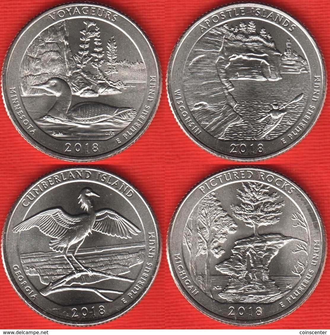 USA Set Of 4 Quarters: "America The Beautiful" 2018 D UNC - 2010-...: National Parks