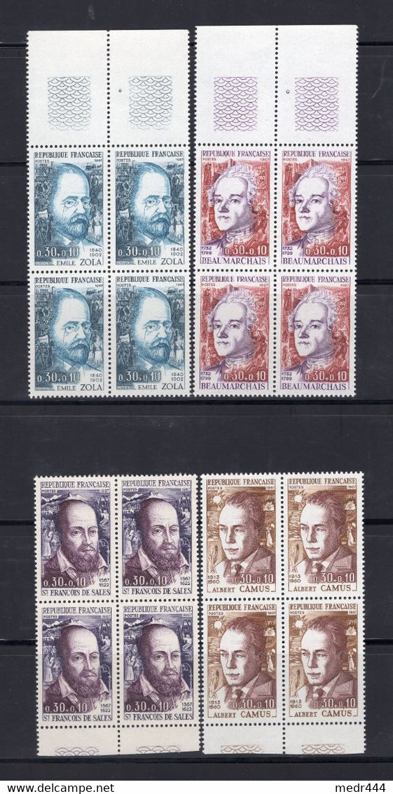 France 1967 - Famous Figures, Emile Zola, Albert Camus, Beaumarcahais, Saint François De Sales - MNH** -  Superb*** - Collections