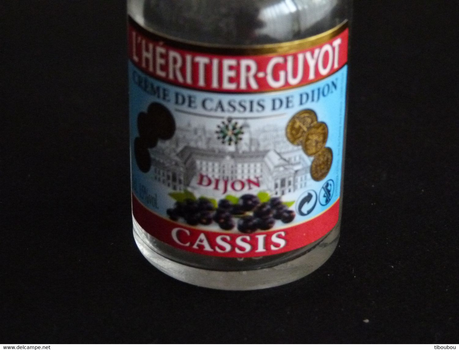 MIGNONNETTE CREME DE CASSIS DE DIJON L'HERITIER GUYOT 5cl VIDE - Miniflesjes