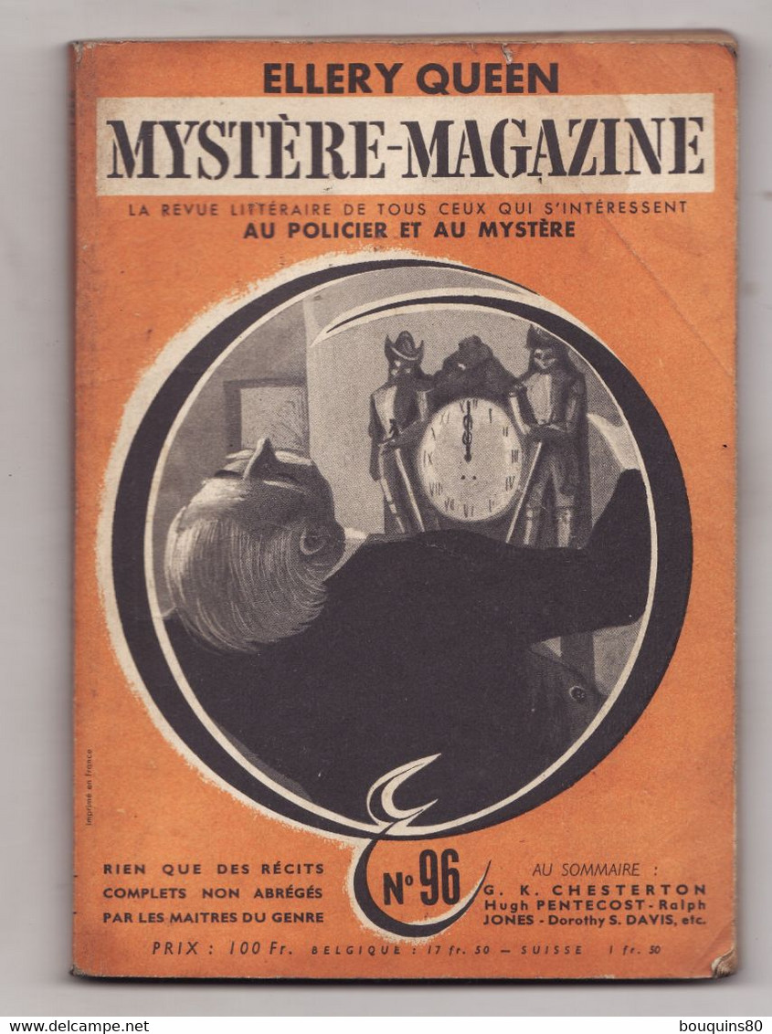 ELLERY QUEEN MYSTERE MAGAZINE N°96 1956 Récits Policiers Complets - Opta - Ellery Queen Magazine