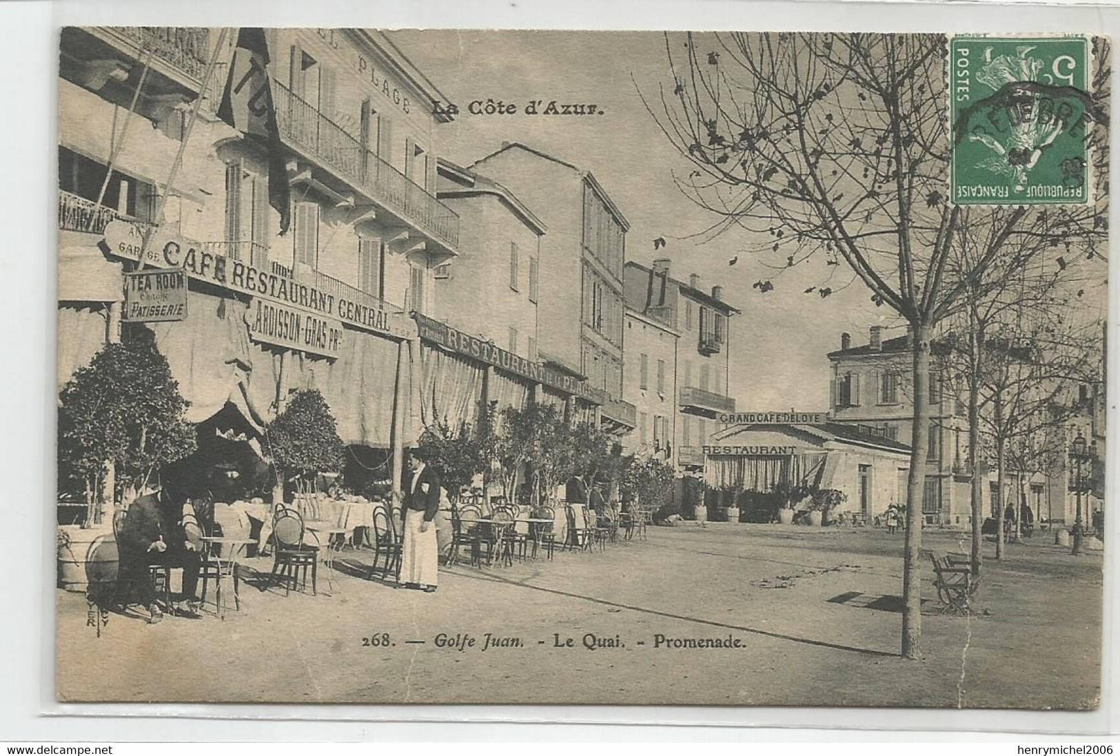 06 Golfe Juan Café Restaurant Central Ardisson Gras Tea Room Sur Le Quai Promenade 1909 - Autres & Non Classés