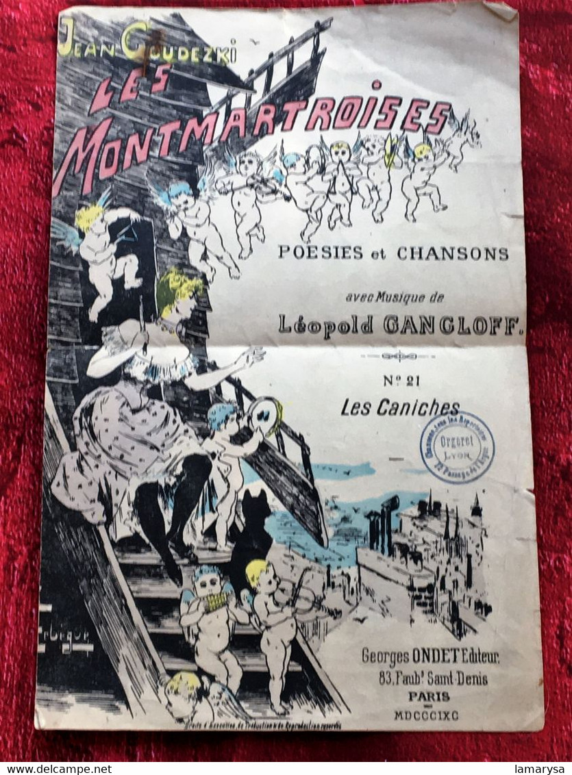 Les Montmartroises-☛Partition Musicale-☛Montmartre-Poésies Chansons-Leopold Gangloff-N°21 Les Caniches- - Chansonniers
