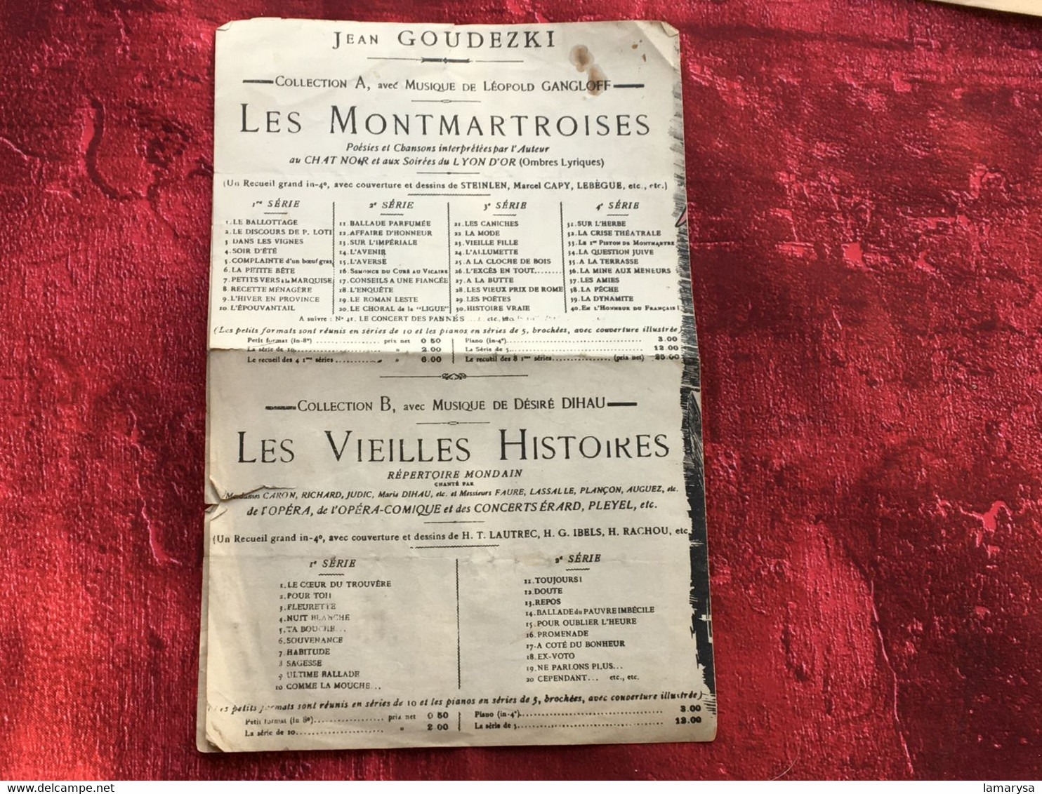 Les Montmartroises-☛Partition Musicale-☛Montmartre-Poésies Chansons-Leopold Gangloff-N°21 Les Caniches- - Liederbücher