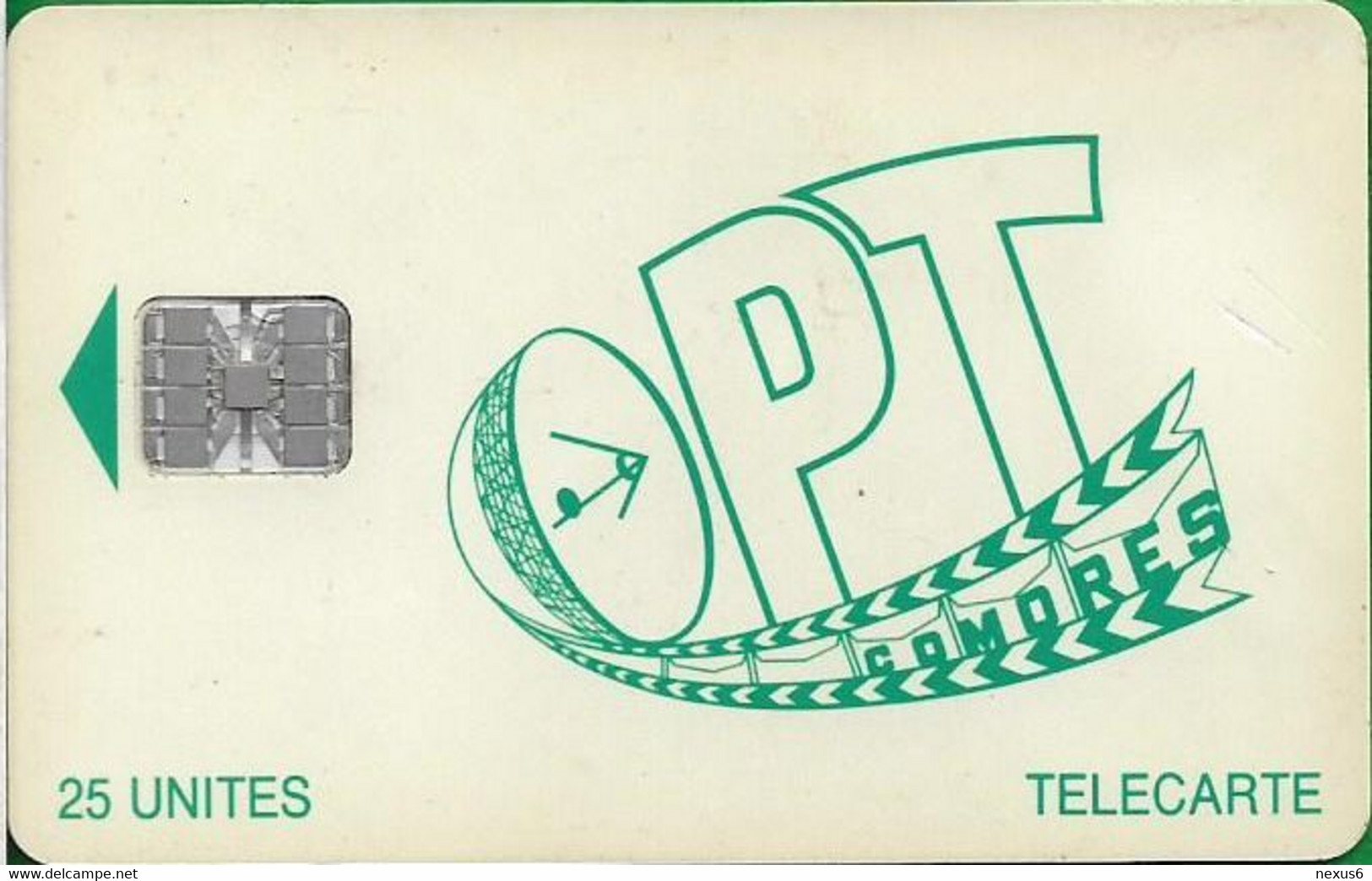 Comoros - OPT - Green OPT Logo, Chip SC7, Cn. C36141892, 25Units, Used (check Descrp.) - Comores