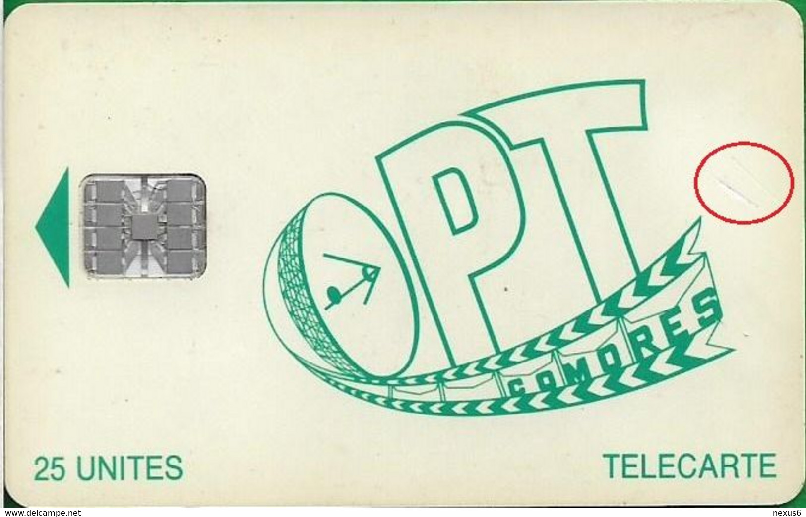 Comoros - OPT - Green OPT Logo, Chip SC7, Cn. C36141892, 25Units, Used (check Descrp.) - Comores