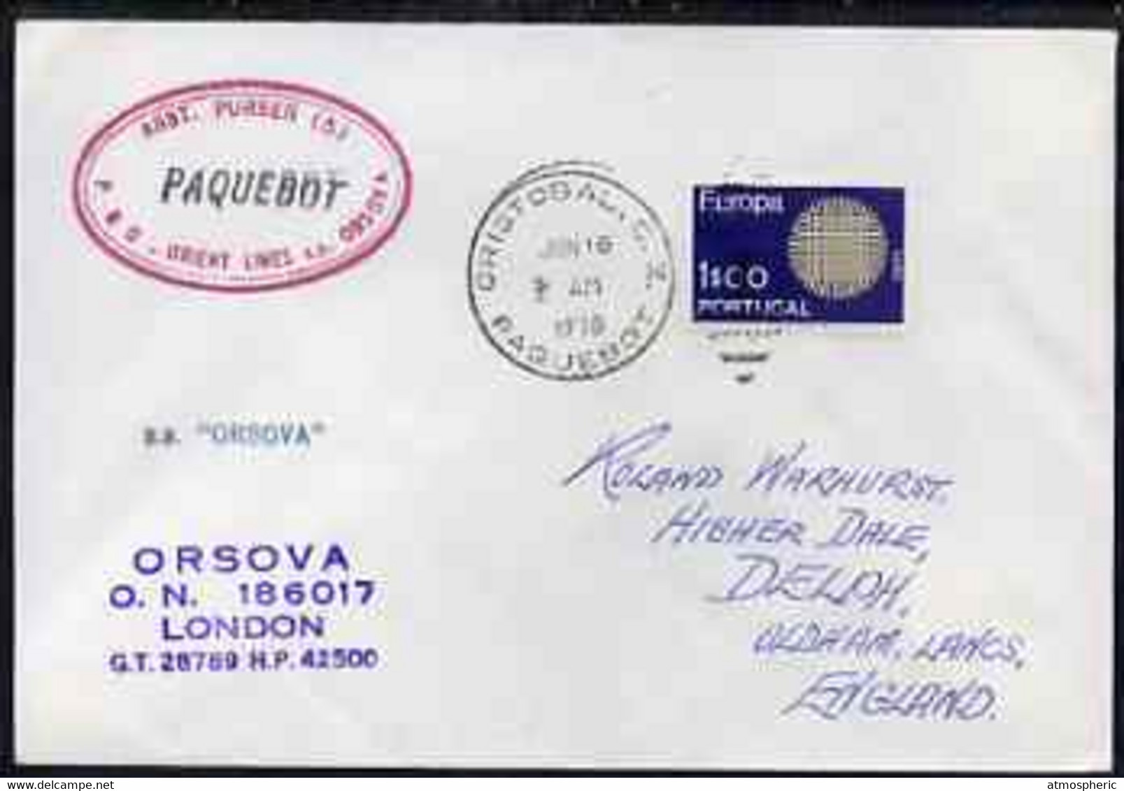 Portugal Used In Cristobal (Canal Zone) 1970 Paquebot Cover To England Carried On SS Orsova With Various Paquebot And Sh - Storia Postale