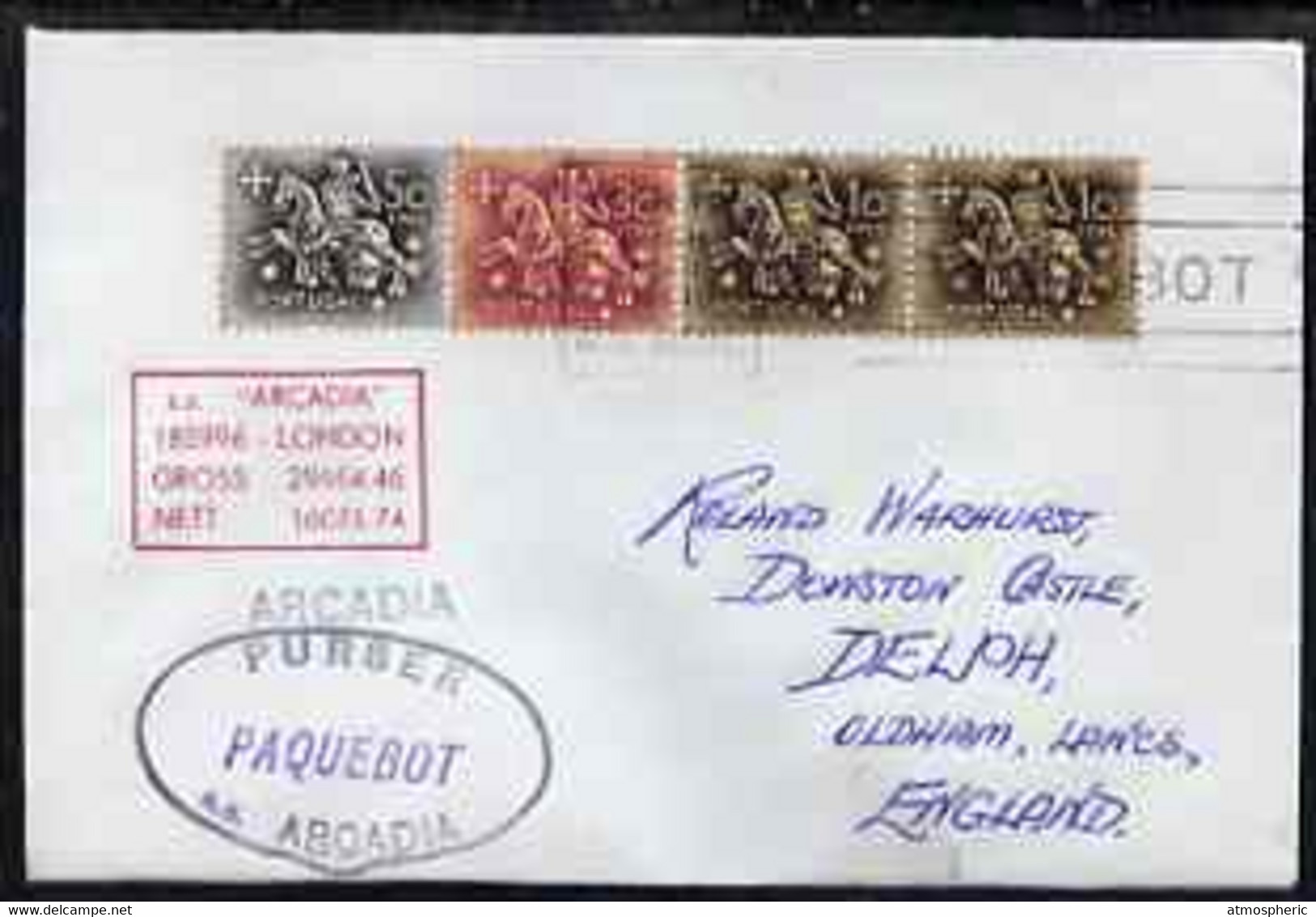 Portugal Used In Perth (Western Australia) 1968 Paquebot Cover To England Carried On SS Arcadia With Various Paquebot An - Cartas & Documentos