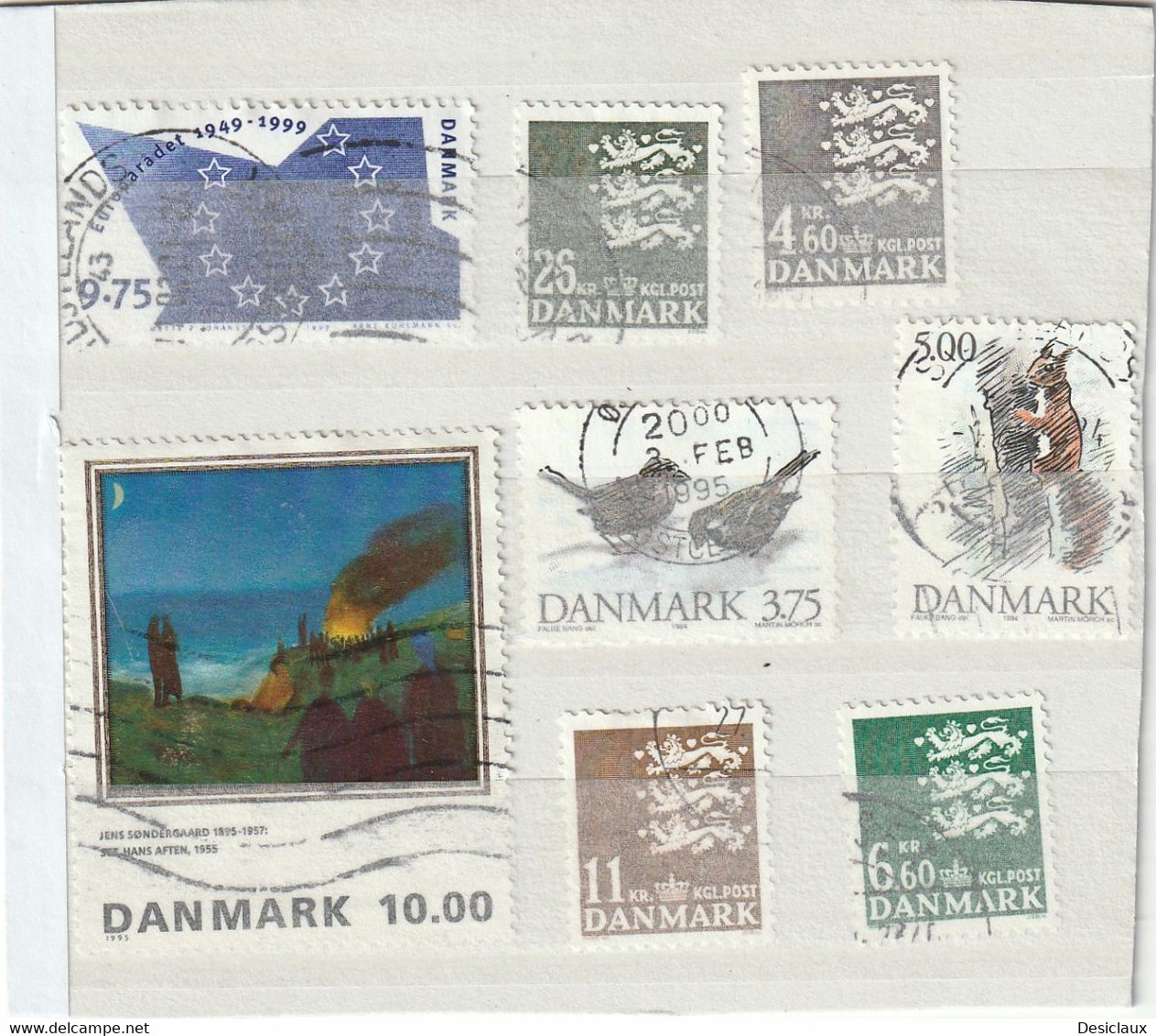 DANEMARK. Lot De 8 Timbres N° YT 913, 914, 940, 941, 1089, 1091, 1111, 1214. TB. Petit Prix. Voir Le Scan - Collections