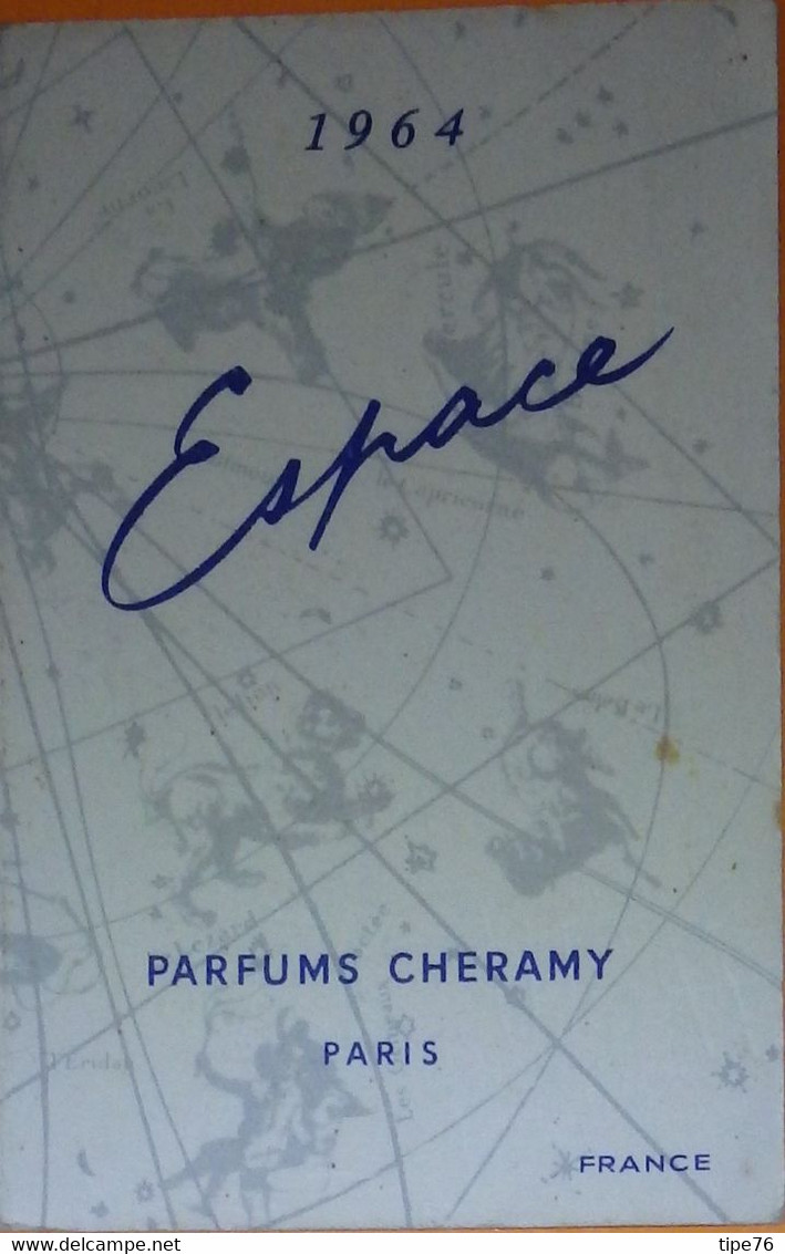 Petit Calendrier De Poche Parfumé 1964 Parfums Cheramy Paris Espace - Petit Format : 1961-70