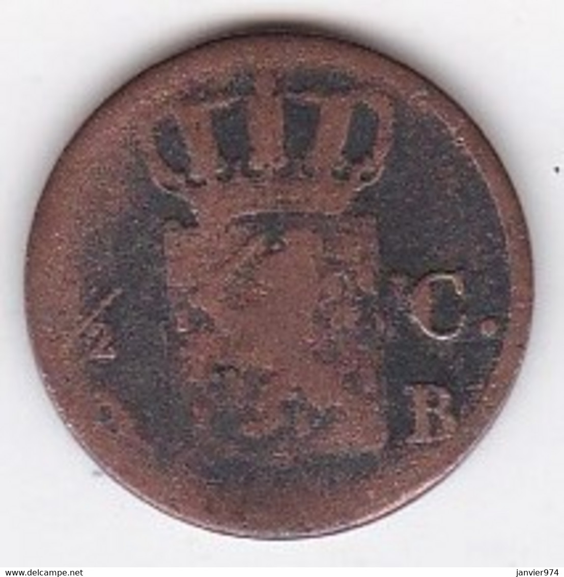 Pays Bas 1/2 Cent 1823 B Bruxelles, William I, En Cuivre. KM# 51 - 1815-1840 : Willem I