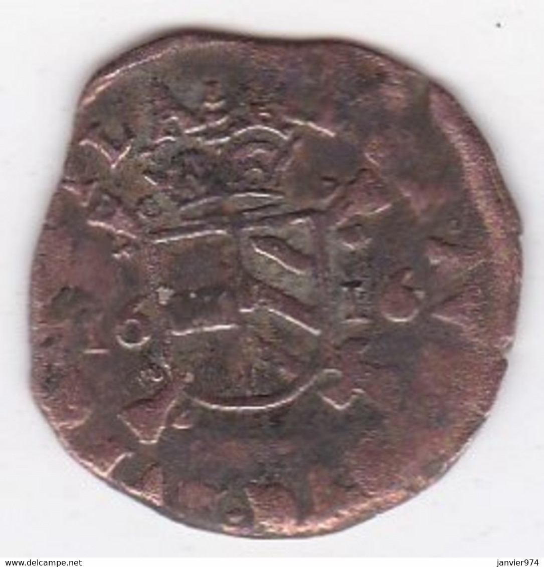 Pays-Bas Espagnols Double Denier 1616 Tournais  Albert Et Isabelle , En Cuivre, KM# 12 - 1556-1713 Spanische Niederlande