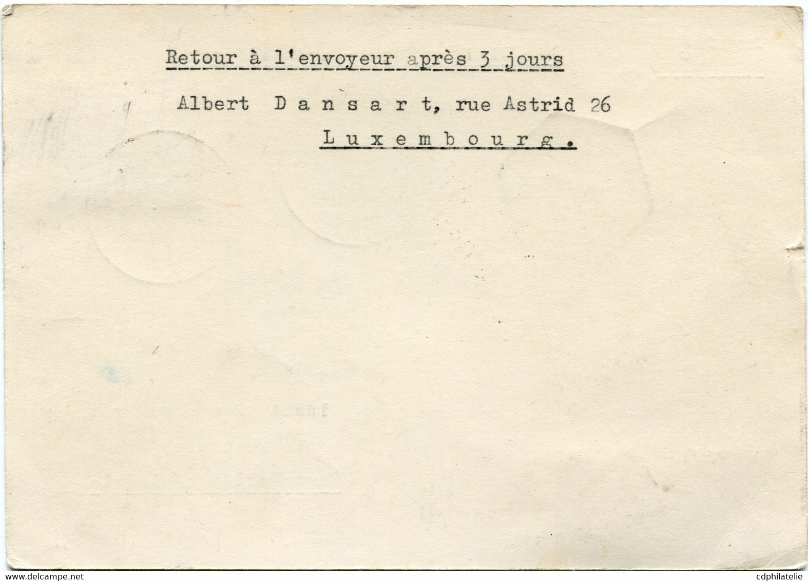 LUXEMBOURG IMPRIME PAR AVION DEPART LUXEMBOURG 06-10-54 POUR L'ALGERIE - Covers & Documents