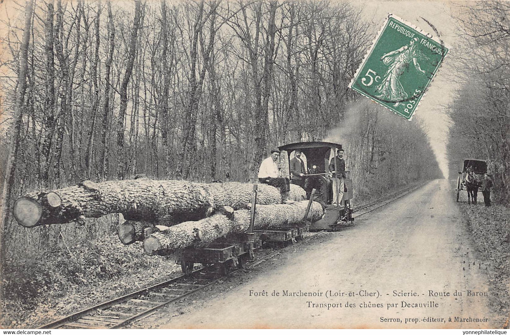 41 - LOIR ET CHER - MARCHENOIR - 10316 - Forêt- Scierie, Route Du Baron- Transport Des Chênes Par Decauville - Marchenoir
