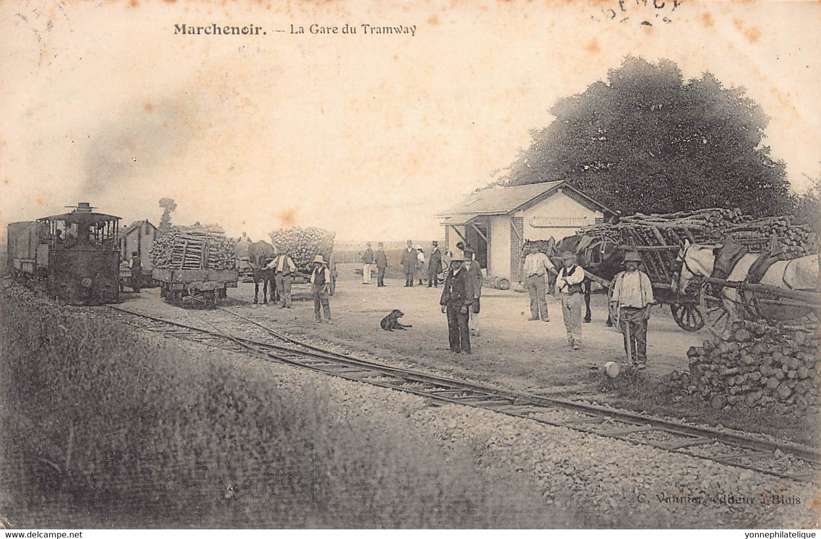 41 - LOIR ET CHER - MARCHENOIR - 10317 - La Gare Du Tramway -transport Du Bois - Marchenoir