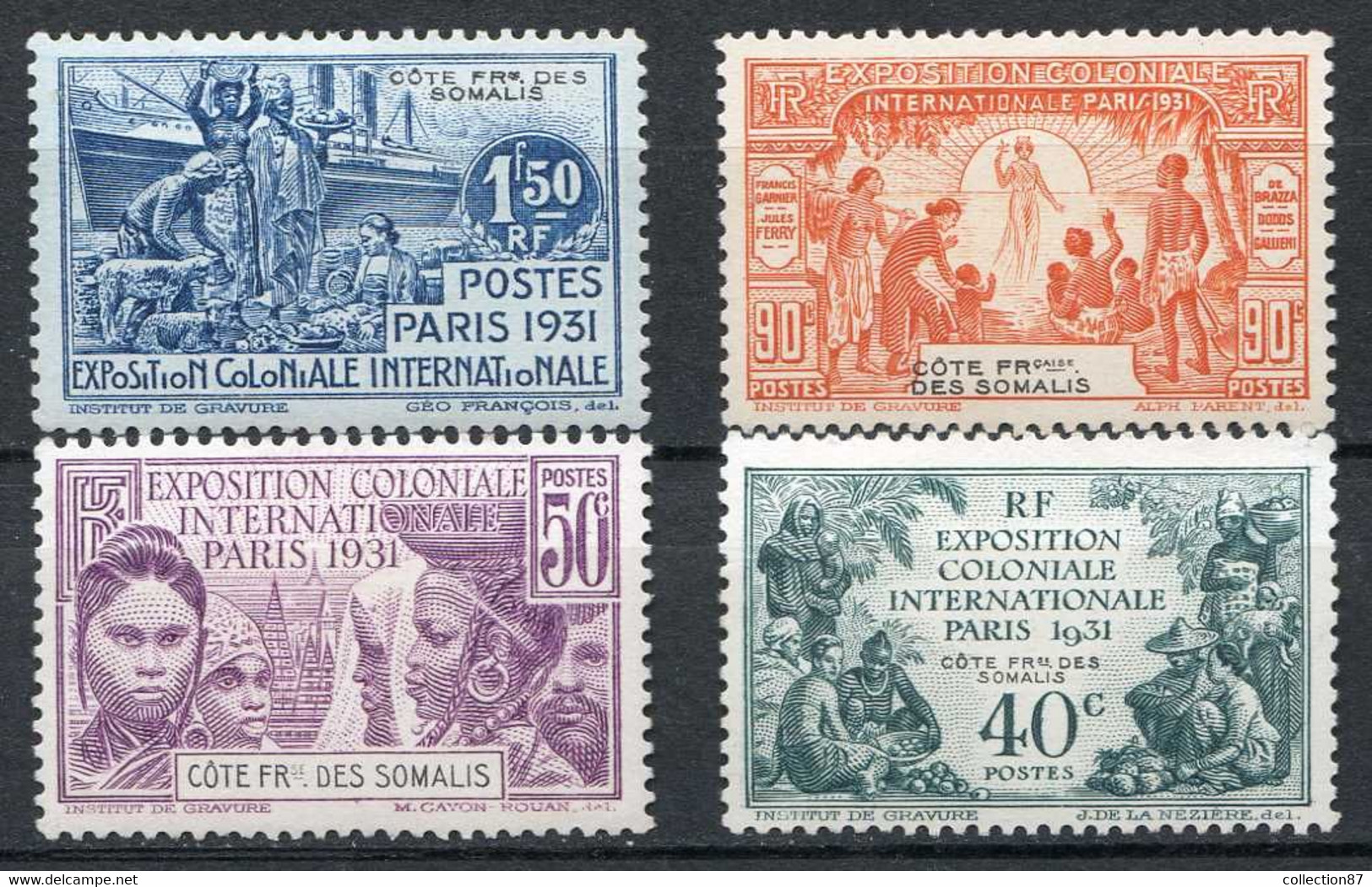 COTE Des SOMALIS - EXPOSITION 1931 PARIS 137/141 ⭐ 4 Valeurs NEUF Charnière ⭐ Cote 36.00 € - 1931 Exposition Coloniale De Paris