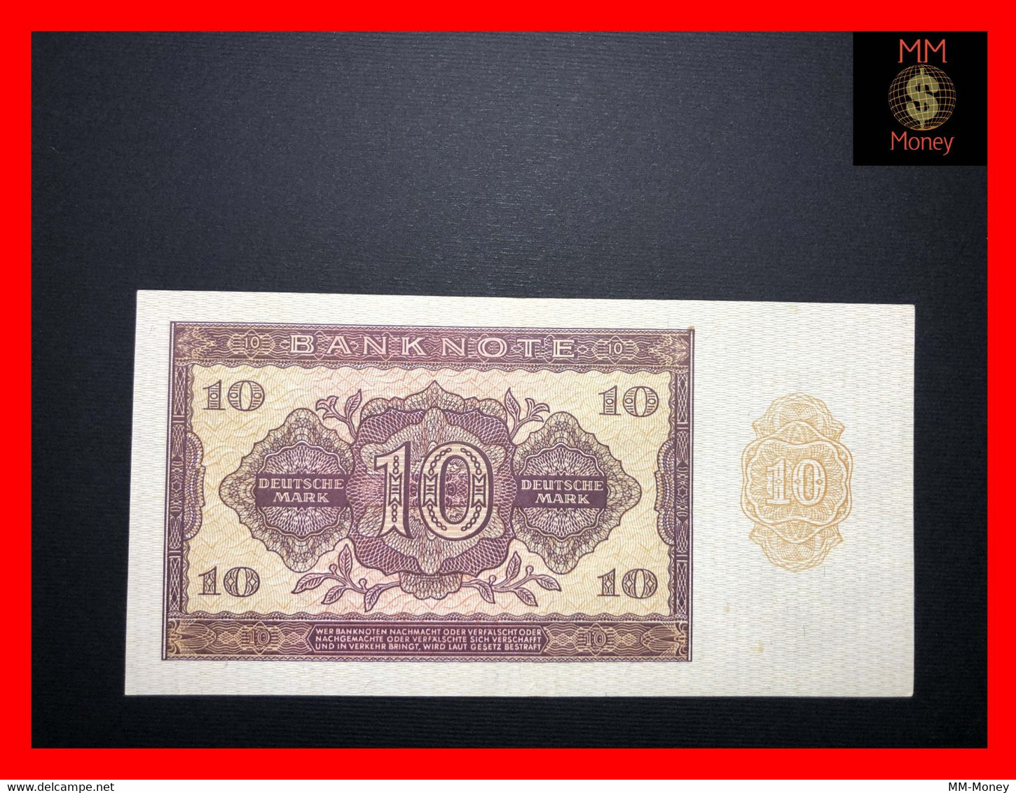 GERMANY DDR 10 Deutsche Mark  1955  P.  18   AU - 10 Mark