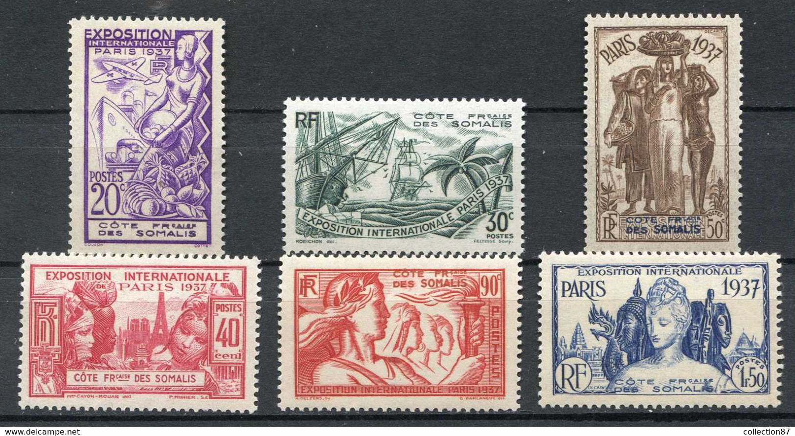 COTE Des SOMALIS - EXPOSITION PARIS 1937 - 6 Valeurs 141-146 ⭐⭐ NEUF Luxe ⭐⭐ MNH - Cote 30.00 € - 1937 Exposition Internationale De Paris