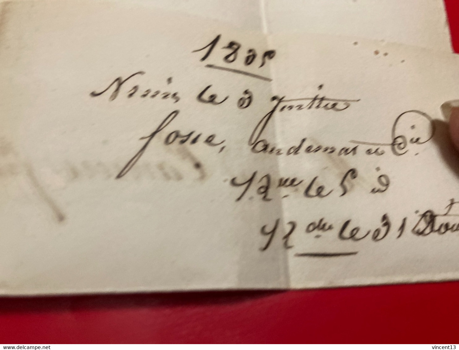 Lettre précurseur 1835 Nîmes pour Ganges Hérault cachets avec fleurons taxe 3 décimé peu commun