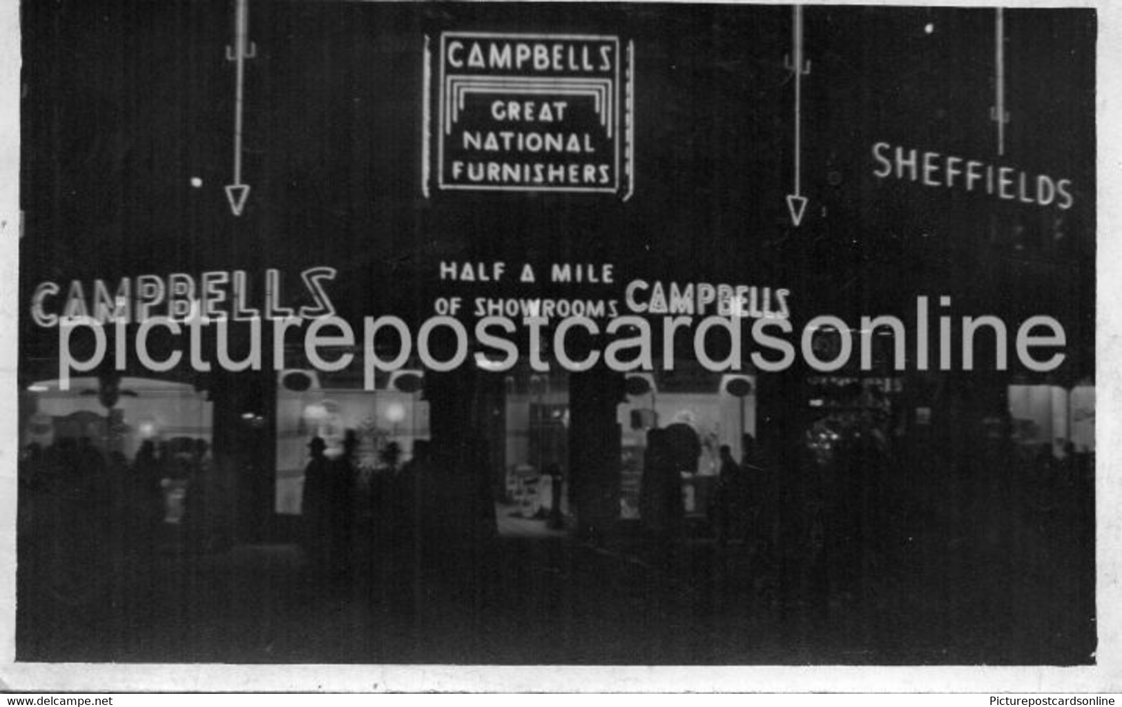 CAMPBELLS GREAT NATIONAL FURNISHERS PINSTONE STREET CHARLES STREET OLD R/P POSTCARD SHEFFIELD YORKSHIRE - Sheffield