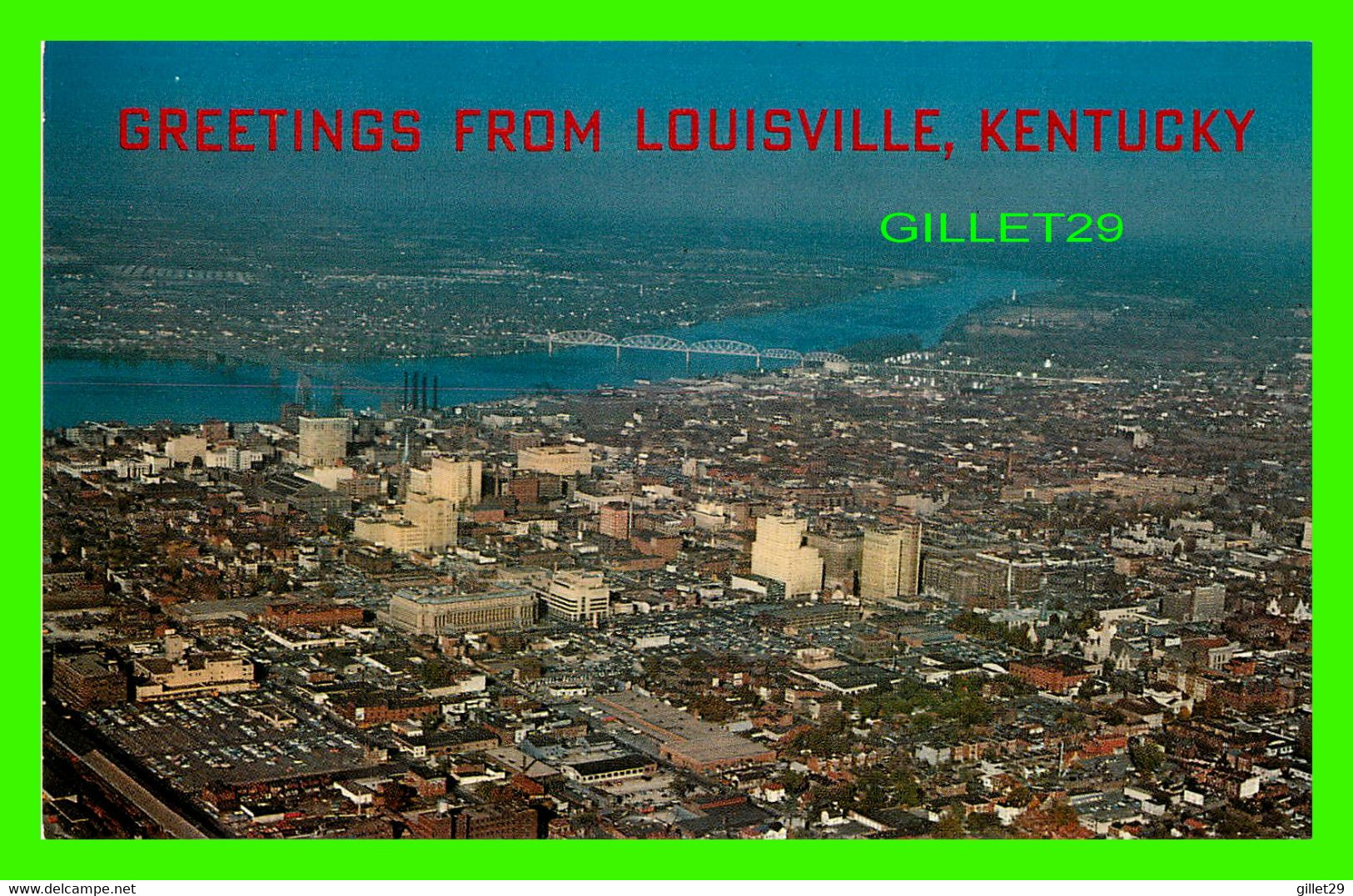 LOUISVILLE, KY - AERIAL VIEW OF THE CITY AT THE FALLS OF THE OHIO -  H.S. CROCKER CO INC - - Louisville