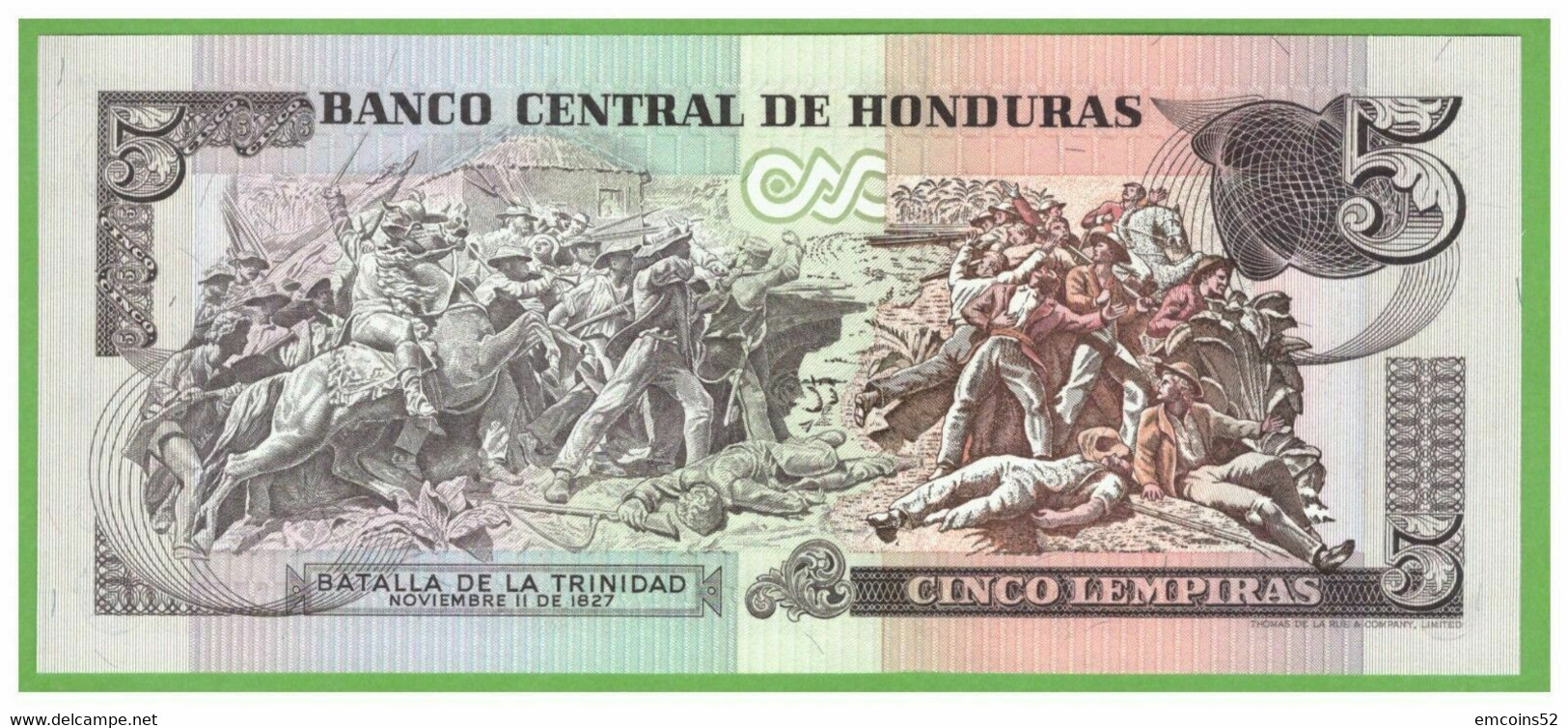 HONDURAS 5 LEMPIRAS 1980  P-63a UNC - Honduras