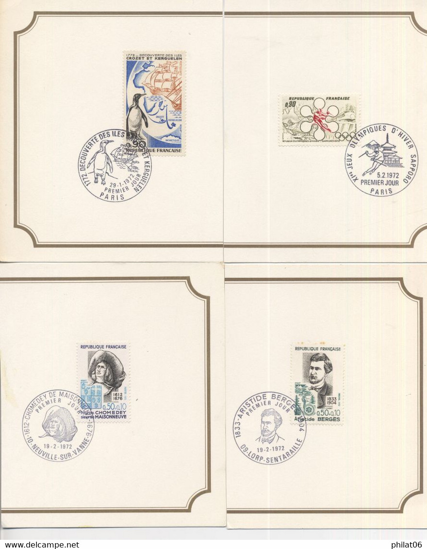 Timbres Oblitérés De L'année 1972 Avec Cahet 1er Jour Sur Bristol  (cote YT Oblitéré 21€ F161) - 1970-1979