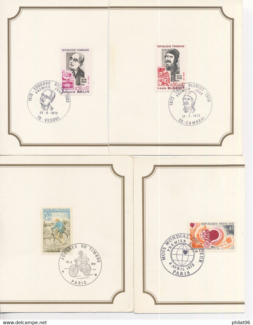 Timbres Oblitérés De L'année 1972 Avec Cahet 1er Jour Sur Bristol  (cote YT Oblitéré 21€ F161) - 1970-1979